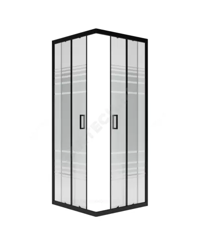 Ограждение душевое Universal BLACK 800х800х1850 мм без поддона текстурированное стекло МетаКам KKS_016220