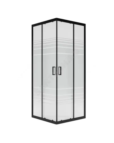 Ограждение душевое Universal BLACK 800х800х1850 мм без поддона текстурированное стекло МетаКам KKS_016220