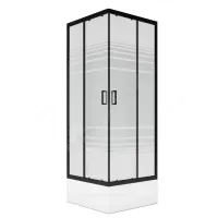 Ограждение душевое Universal BLACK 800х800х1850 мм без поддона текстурированное стекло МетаКам KKS_016220