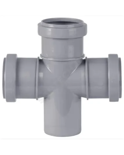 Крестовина PP-H 1-плоскостная серый Дн 50х50х50х87гр б/нап в/к VALFEX 27205050