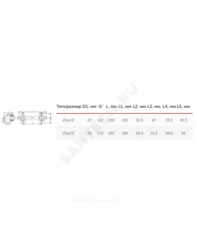 Планка PP-R монтажная серая Дн 20х1/2 ВР под смеситель VALFEX 10124020Г