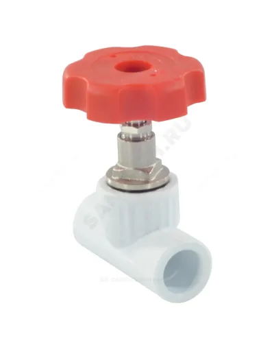 Клапан (вентиль) PP-R запорный белый Дн 20х90гр внутренняя пайка VALFEX 10146020
