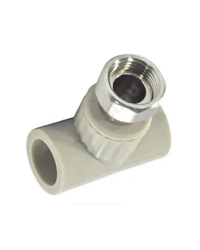 Тройник PP-R комбинированный серый Дн 32х1 с накидной гайкой VALFEX 10140232Г