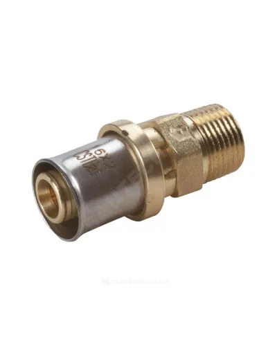 Муфта для МП/PE-X труб латунь пресс Дн 32х1 НР RM107 Giacomini RM107Y059