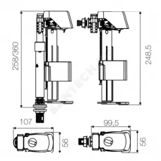 Арматура для бачка наливная AZOR COMBI 1/2" нижнее/боковое подключение OLI 562560
