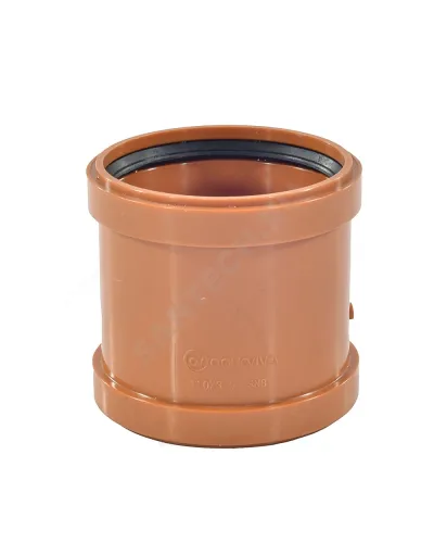 Муфта НПВХ ремонтная коричневая Дн 160 б/нап в/к Aquaviva AQVD100160