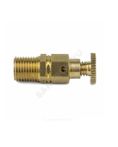 Кран Маевского ручной латунь 5006 М10х1,0 Ру10 НР с колпачком Aquasfera 5006-01