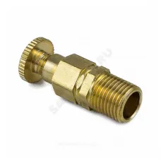 Кран Маевского ручной латунь 5006 М10х1,0 Ру10 НР с колпачком Aquasfera 5006-01