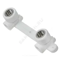 Планка PP-R монтажная белая Дн 20х1/2" ВР под смеситель с водорозетками PRO VALFEX 10124020-PRO