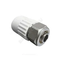Муфта PP-R комбинированная белая Дн 20х16 обжим для МП труб VALFEX 10152016