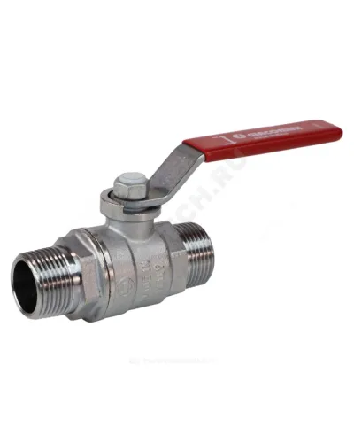 Кран шаровой латунь хром R253DL Ду 32 Ру35 НР рычаг красный Giacomini R253LX006