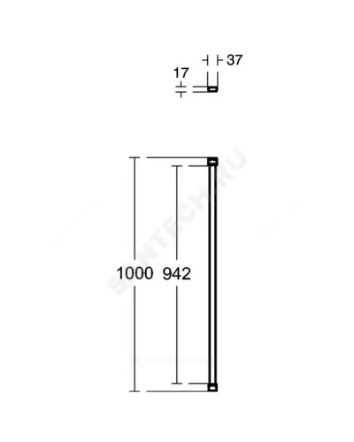 Опора крепежная Silk Black прямая 1000 мм Ideal Standard K9380V3