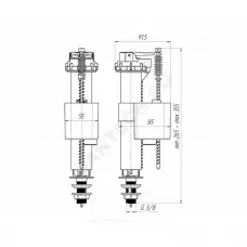 Арматура для бачка наливная 3/8" нижнее подключение АНИ Пласт WC5530