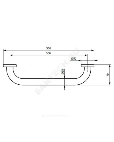 Поручень прямой 300 мм IOM хром Ideal Standard A9126AA