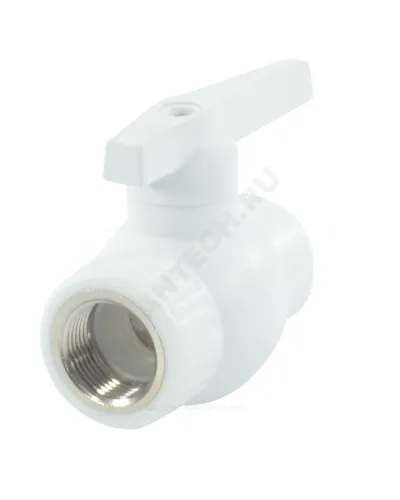 Кран шаровой PP-R комбинированный белый Дн 20х1/2 Ру25 ВР VALFEX 10142012