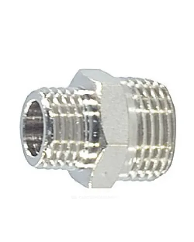 Ниппель латунь никель переходной Ду 32х20 (1 1/4х3/4) НР VALFEX VF.580.N.114.034