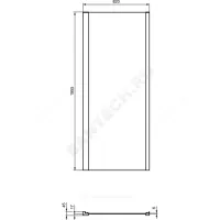 Стенка душевая CONNECT 2 боковая 850х1950мм Ideal Standard K9301V3