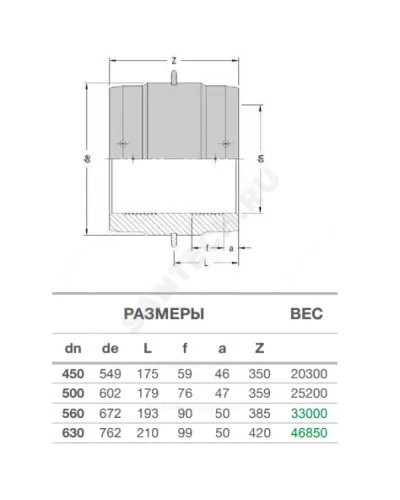 Муфта электросварная ПЭ100 Дн 450 Ру16 SDR11 EUROSTANDARD 2100160450
