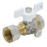 Кран для манометра 3-ходовой латунь 1124 Standard Ду 15 Ру40 ВР/нак. гайка G1/2"-G1/4" Aquasfera 1124-01