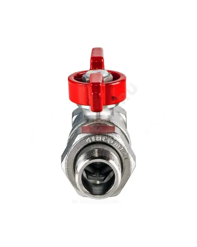Кран шаровой латунь хром R259D Ду 15 Ру42 ВР/американка бабочка красная Giacomini R259X003