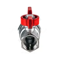 Кран шаровой латунь хром R259D Ду 15 Ру42 ВР/"американка" бабочка красная Giacomini R259X003
